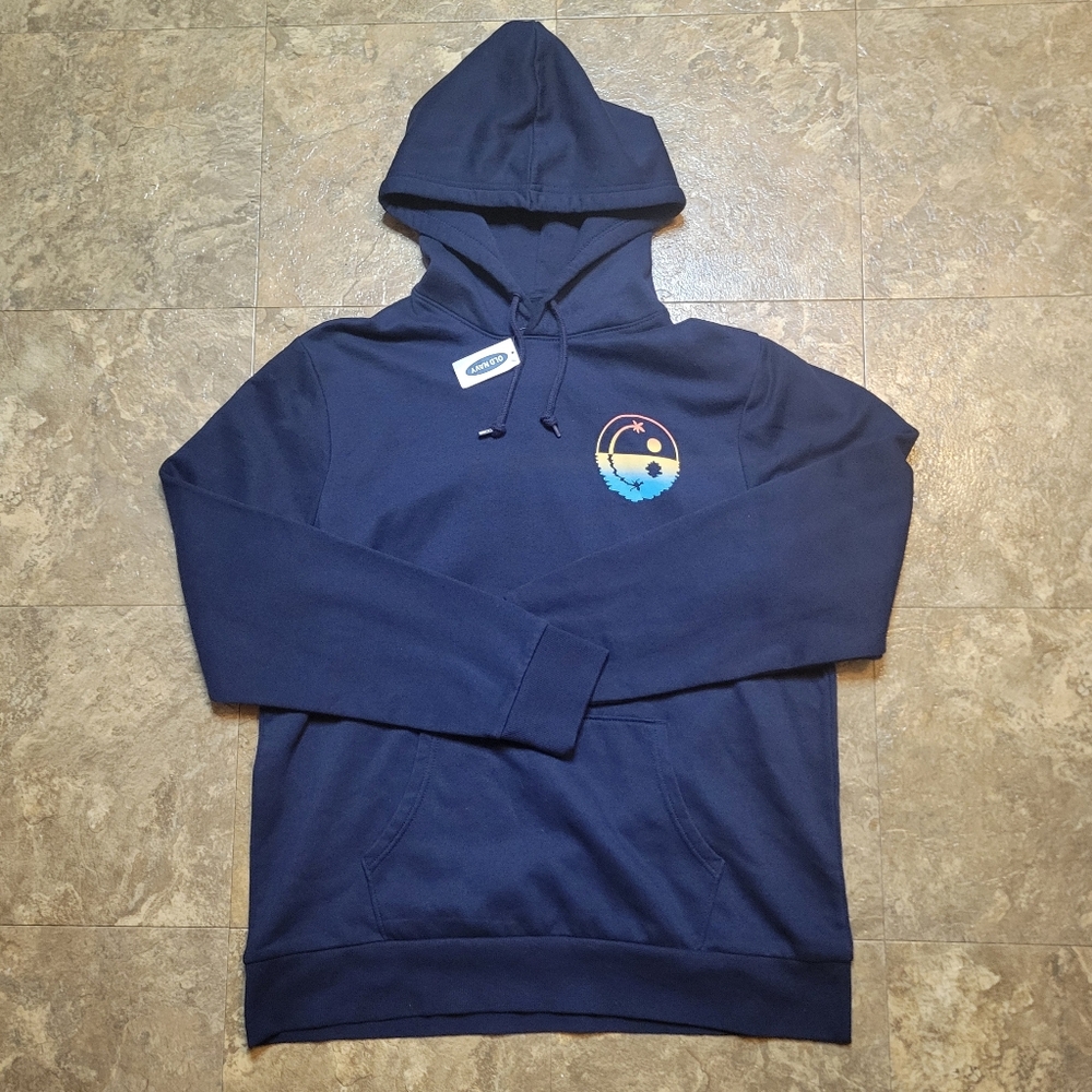 Old Navy Graphic Sweatshirt Hoodie Adult XL Blue Long Sleeve Pullover NWT